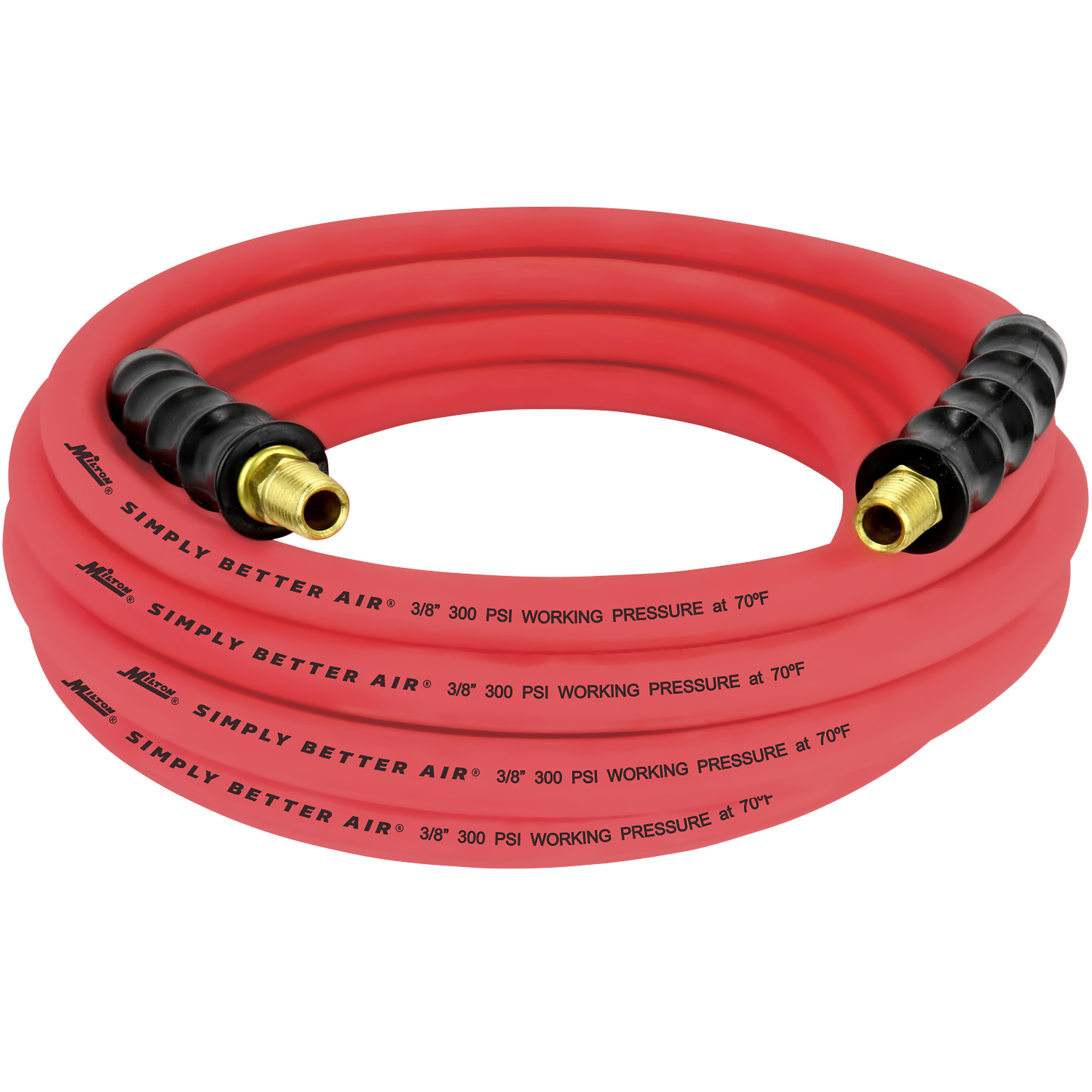 Milton 3/8in. x 25ft. Rubber Hose, 300 PSI, Model# ULR382514